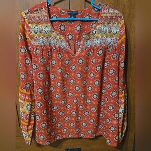 New Directions Multicolor Bohemian Blouse